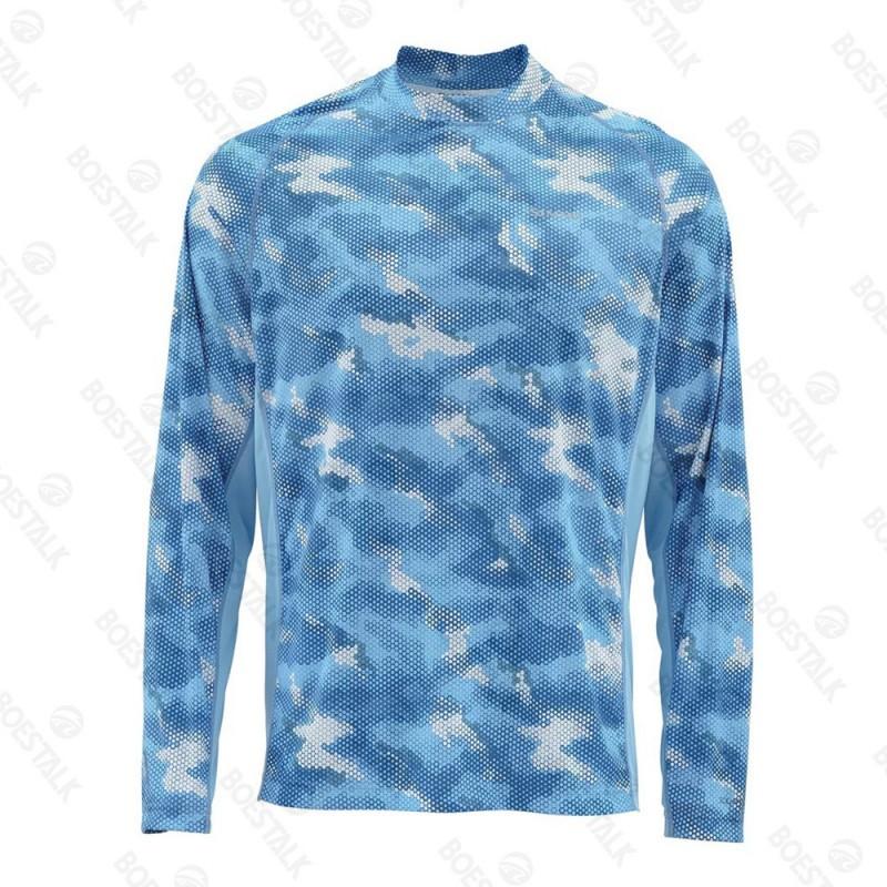 Mens Quick-Dry UV Protection Fishing T-Shirt Long Sleeve Crew Neck Summer Outdoor Angling Sports Cycling Apparel