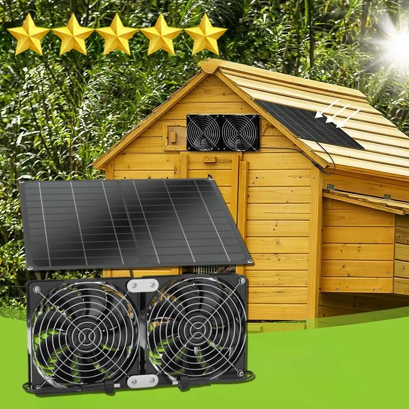 Ventilator de evacuare solar în aer liber cu disipare eficientă a căldurii cu efect de seră, potrivit pentru ventilatorul electric de ventilație pentru coșul de găini pentru animale de companie