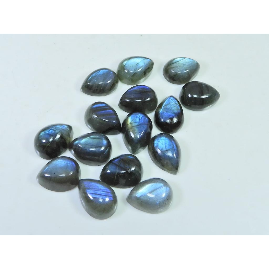10X13MM Natural Labradorite Blue Fire Pear Cabochon Loose Gemstone 15Pcs Lot C-1106