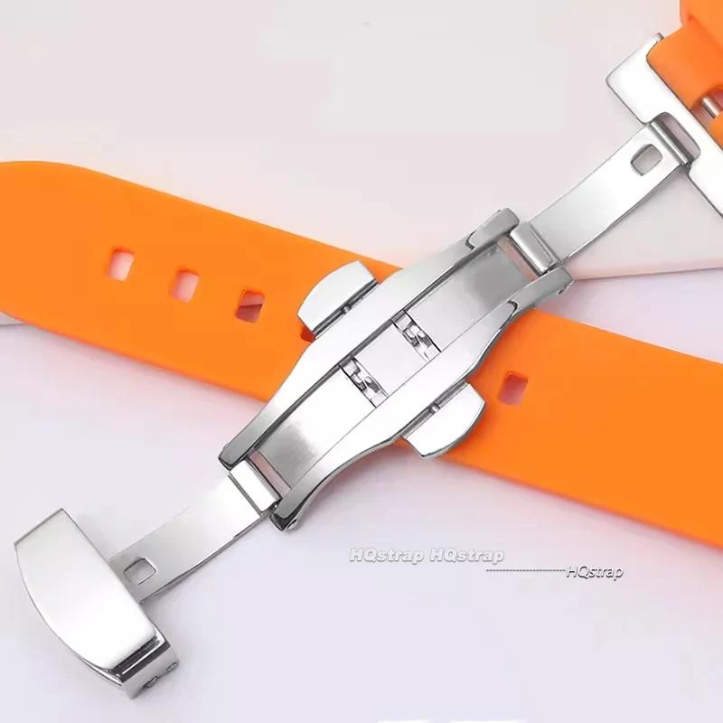 Curved End Silicone Strap for Swatch Stainless Steel Buckle 20mm 22mm Men Women Soft Waterproof Replace Watch Band for Seiko