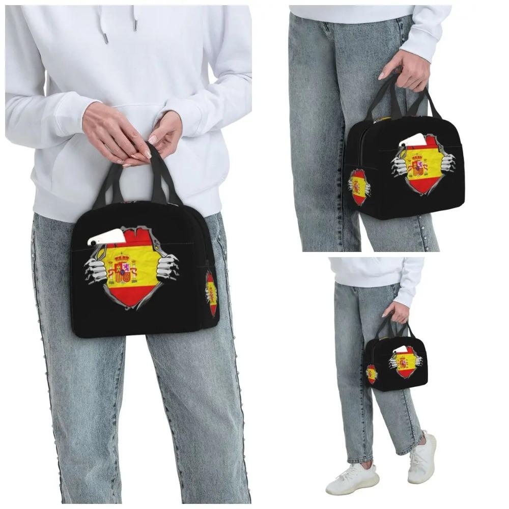 Bandera nacional. España. Bolsa de Almuerzo Aislada para Niños Refrigerador Escolar Caja Térmica para Comida Bolsa Tote Contenedor de Fiambreras a Prueba de Fugas