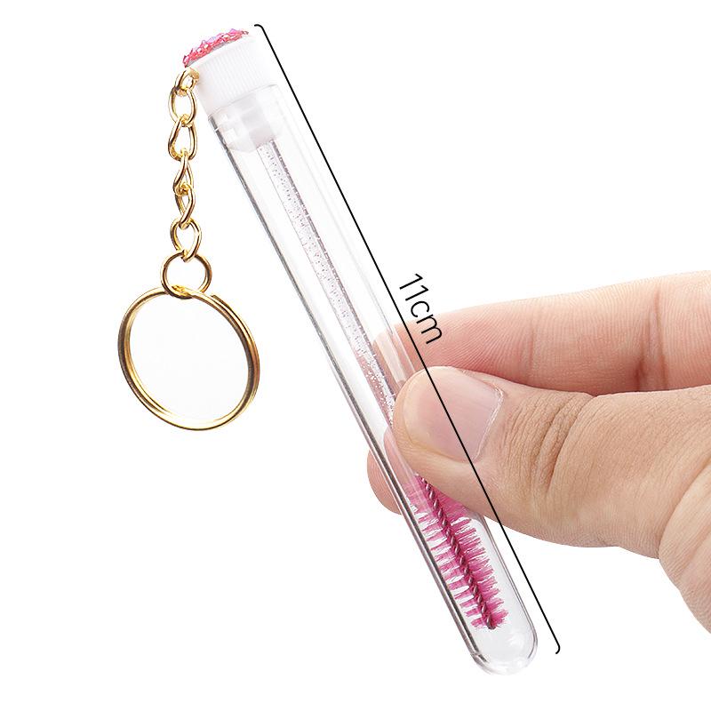 Disposable Mascara Wand with Rhinestone Crystal Tube and Gold Buckle