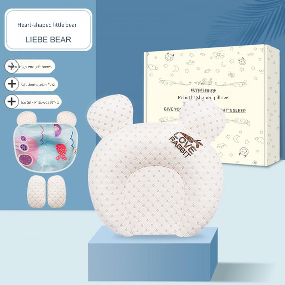 Breathable Baby Anti‑Flat Head Shaping Pillow, Summer Corrective Head Support Pillow for Newborn Infant 0‑1 Year Old