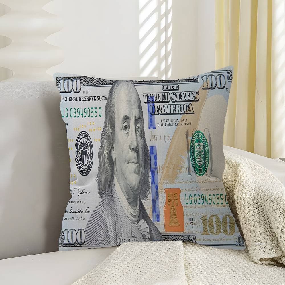 Dollars Money Cushion Cover Polyester Sofa Cushions Decorative Throw Pillows Home Decoration Pillowcover