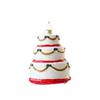 Red & White Painted Wooden House Christmas Ornaments: Car, Gift Cane, Donut, & Cloth Pendants