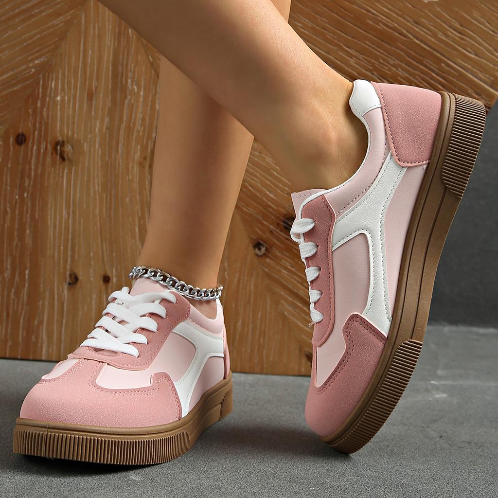 Fashionable New Comfortable and Durable Running Flat Shoes for Women Spring and Autumn Elegant Lace Up Sports and Leisure Shoes