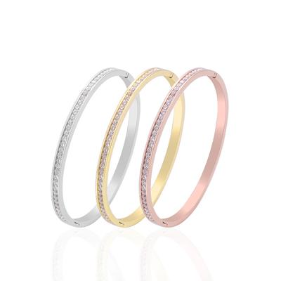 Bijoux Diamants Tendance pour Femmes, Bracelet Zircon Serti de Diamants, Bracelet Tendance à Fermoir Dépoli