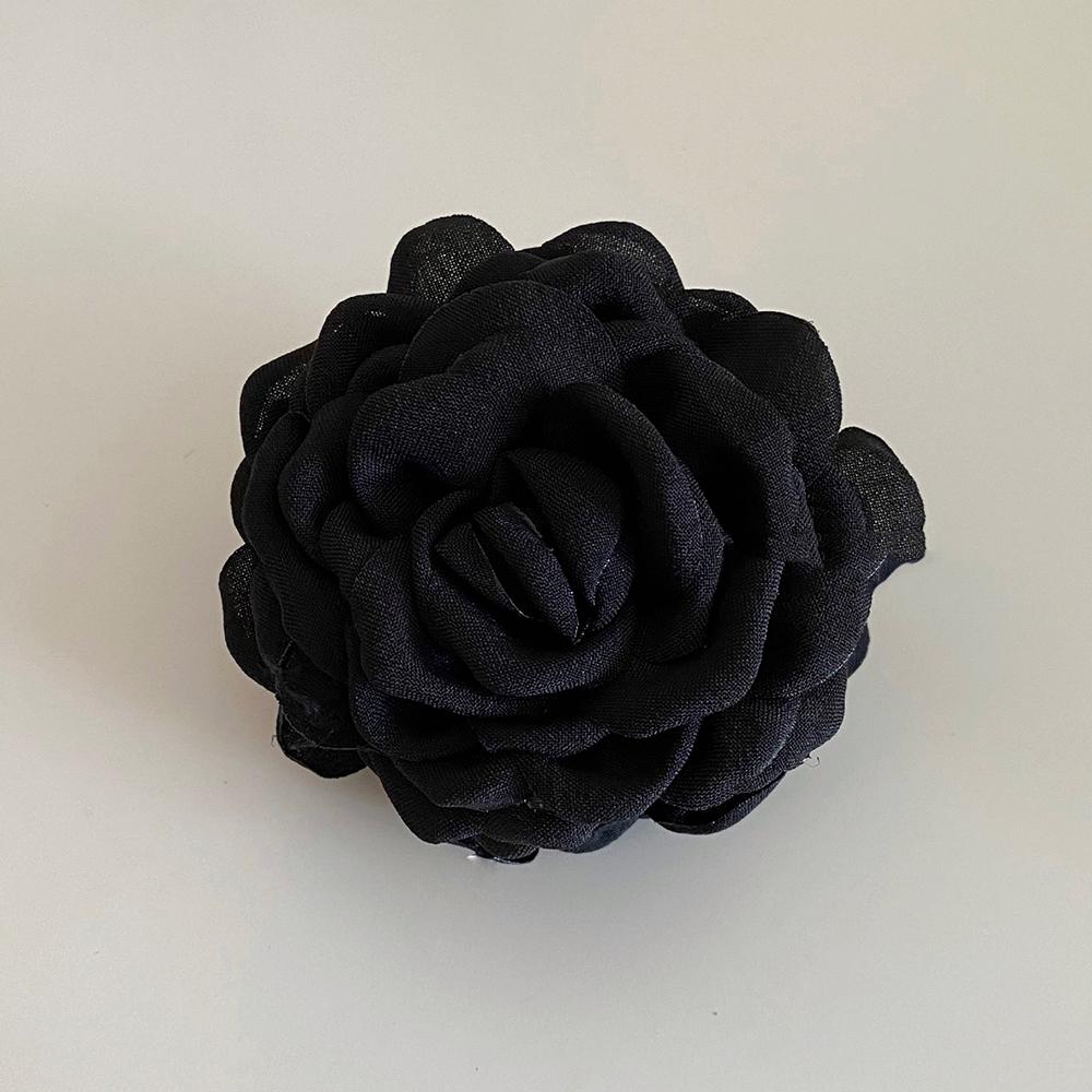 Fashion Satin Rose Flower Large Hair Claw Clip for Women  Spring Summer Trendy Design Korean Colored Hairpin Headdress