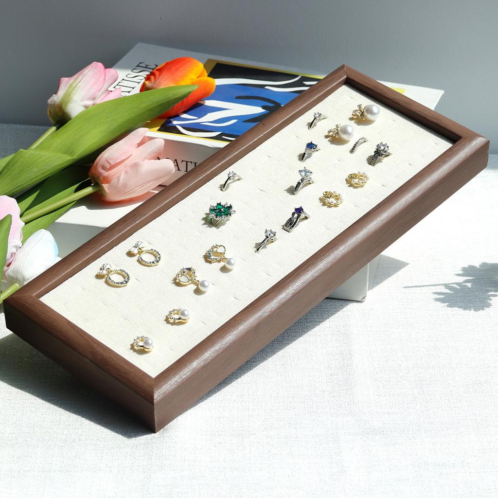Jewelry Trays Velvet 50 Slot Rings Display Tray Large Capacity Finger Ring Stud Earrings Cufflink Storage Rack Organizer