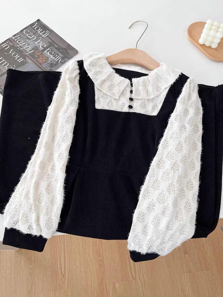 Chubikime Long Sleeve Dress with Layered Midi and Flattering and Cute for a Mature Thick Corduroy Fabric for Perfect for and Women's Trim, Length,