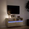 TV Wall Cabinet with LED Lighting Sonoma Oak 100 x 31 x 45 cm