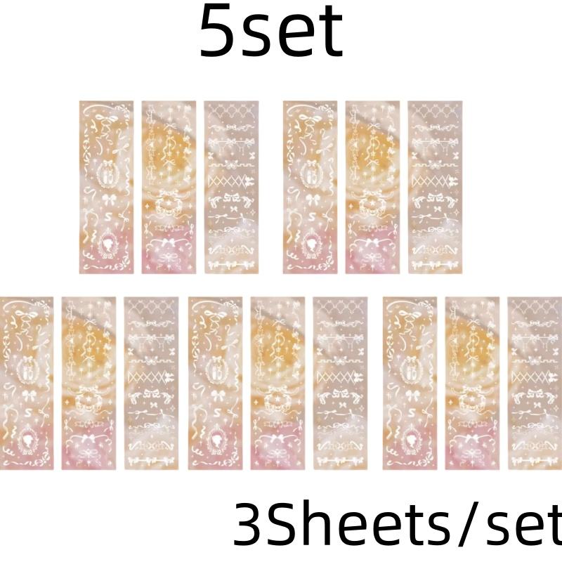 3 Sheets Butterfly Moon Star Stickers PET Transparent Decorative Stickers For Craft Album Journal Scrapbooking