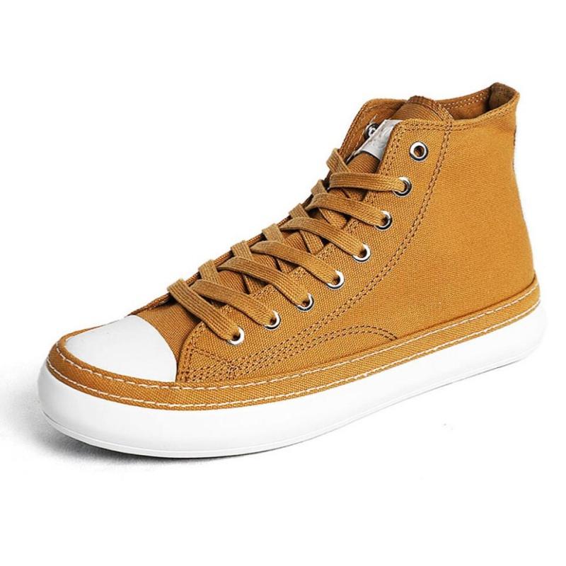 Men's High Top Canvas Shoes Black White Men Casual Sneakers Fashion Lace-up Vulcanize Shoes Cool Street Sports Brand Flats