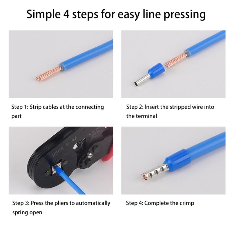 1000Pieces Electrical Cold Press Connector Electrical Cable Crimps Wire in Brass and PP for Various Wiring Applications