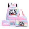 3Pcs/set Anime Naruto Canvas Backpack for Girl with Lunch Bag Pen Case Backpack Student Back To School Backpack Rucksack Mochila