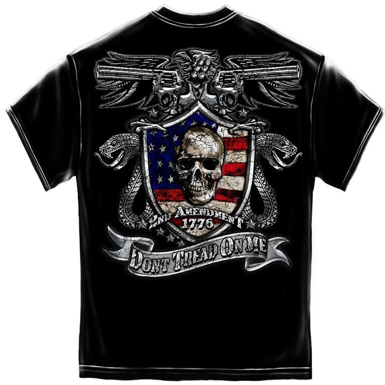 New 2ND AMENDMENT 1776 DON T TREAD ON ME SKULL T Shirt -AWESOME NRA Shirt- 3XL