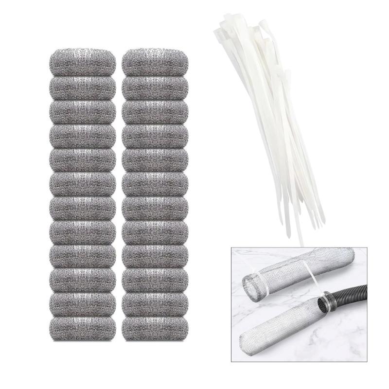Lot de 24 Crépines de Filtration en Acier Inoxydable 304 de Haute Qualité pour Siphons de Salle de Bain et Évacuations de Buanderie, Faciles à Nettoyer
