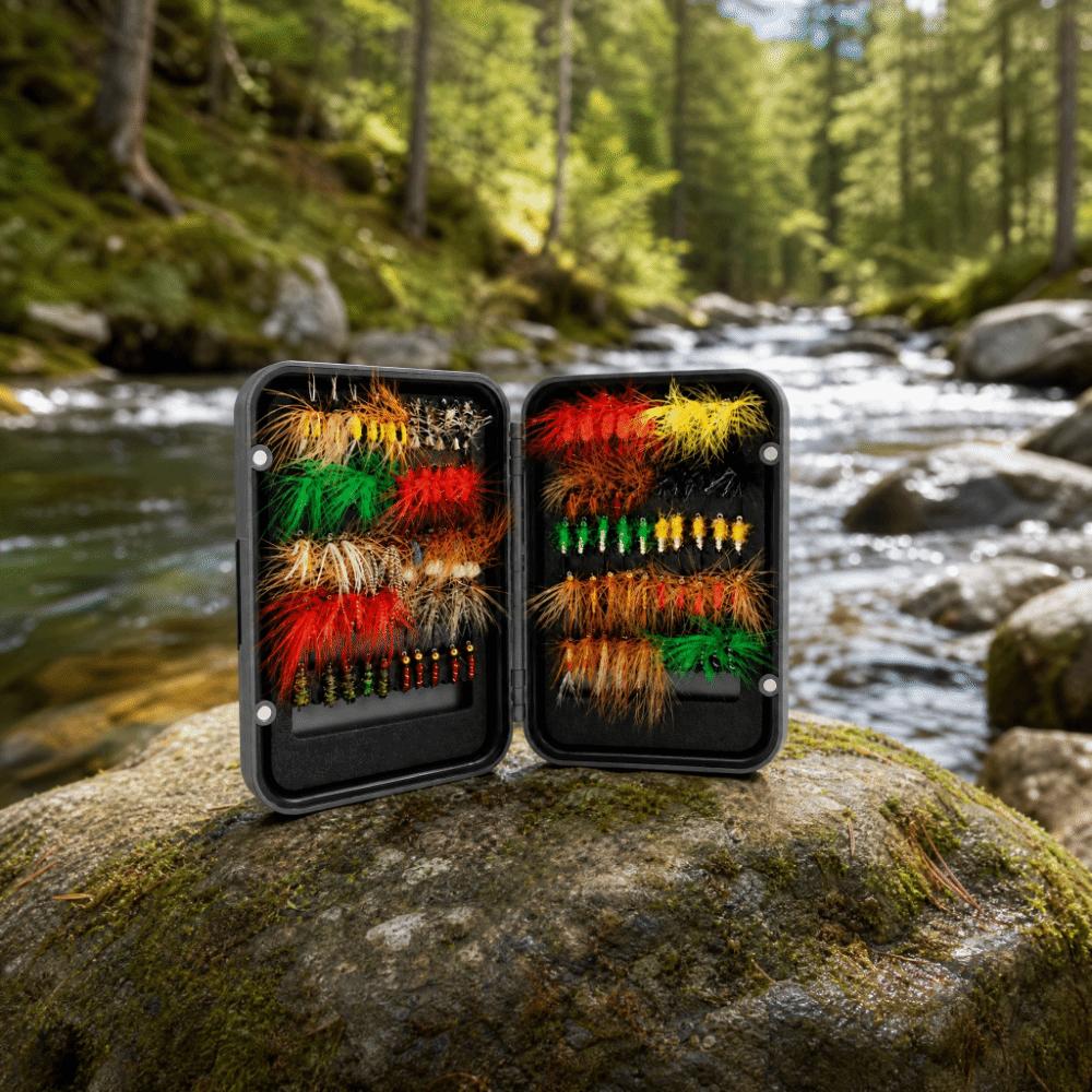 100PCS Handmade Fly Fishing Kit Lightweight Fly Fishing Lures Fly Fishing Flies Kit  Trout Fishing