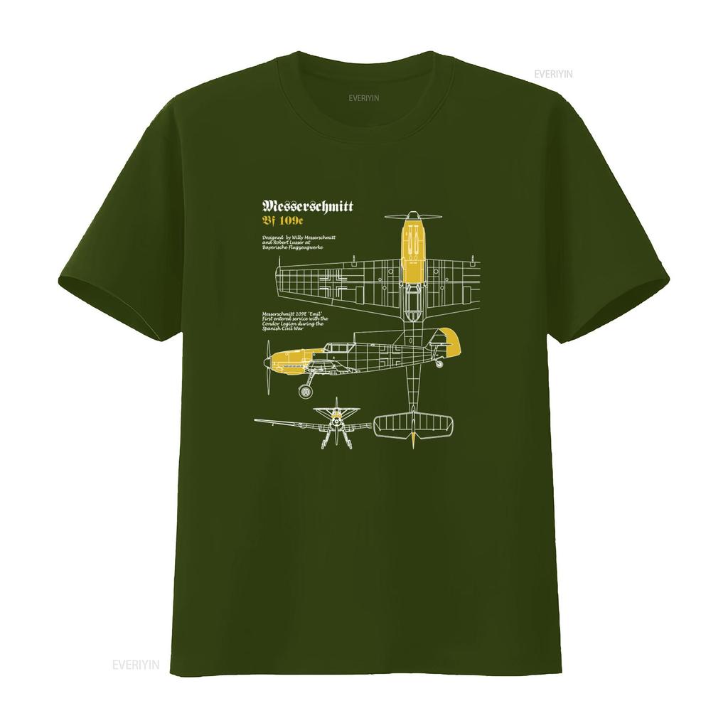 Vintage Aviation Themed Messerschmitt Bf109 T Shirt Retro Airplane Design for Enthusiasts vintage Washed streetwear graphic