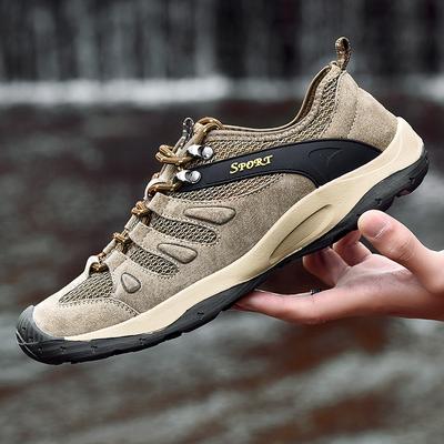 Fashion Casual Leather Men's Shoes Lightweight Sneakers Breathable Outdoor Shoes New Design Male Hiking Shoes Versatile OutdoorTrainers