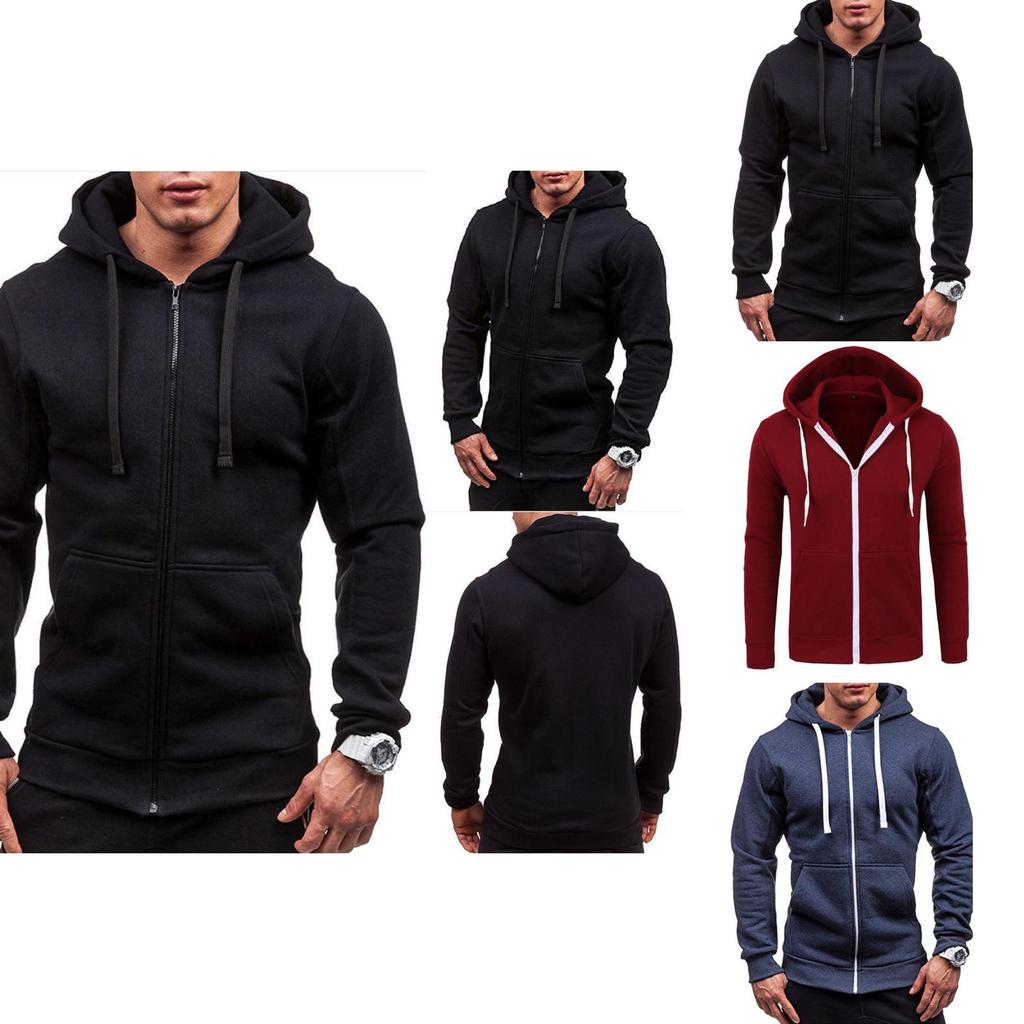 Stylish Men's Outwear Winter Hoodies Cozy Warm Jumper With Hooded Design