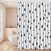 1pc Gray shower curtain with teardrop pattern, made of polyester, machine washable, with hooks, suitable for bathroom decor.