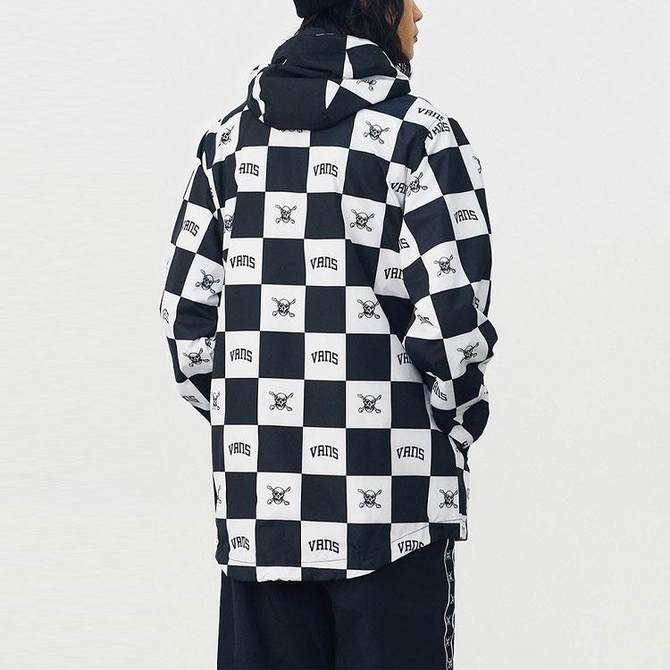 Vans Jachetă cu glugă de lucru în carouri cu cranii Jachetă bărbați Negru VN0A54JXZ79
