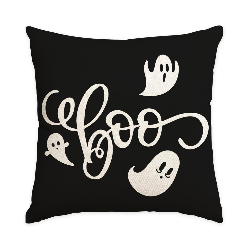 1/4Pcs Halloween Happy Pillow Cover, Horror Ghost Pumpkin Cushion Cover, Suitable For Bedroom, Living Room, Sofa Decoration