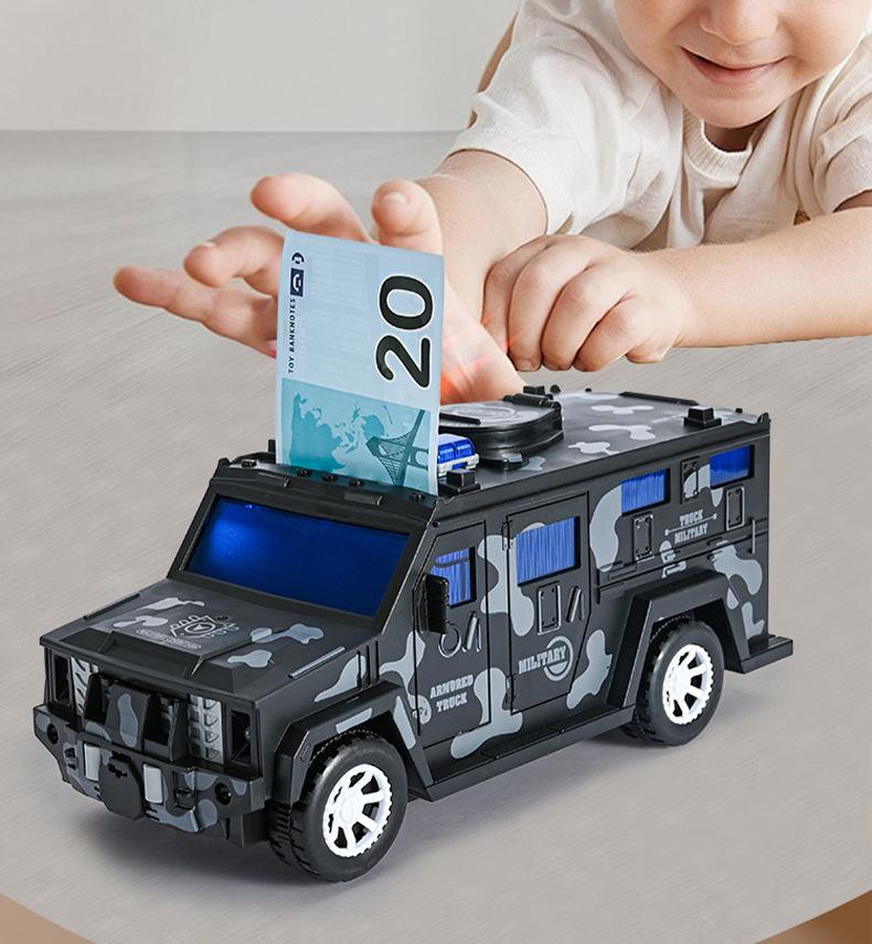 Children's Electric Armored Car Savings Bank Toy