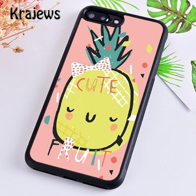 Krajews Kawaii Pineapple Art Soft Phone Case Cover For iPhone 17 Air 16 15 14 Plus 11 12 13 Pro Max Plus Coque Fundas