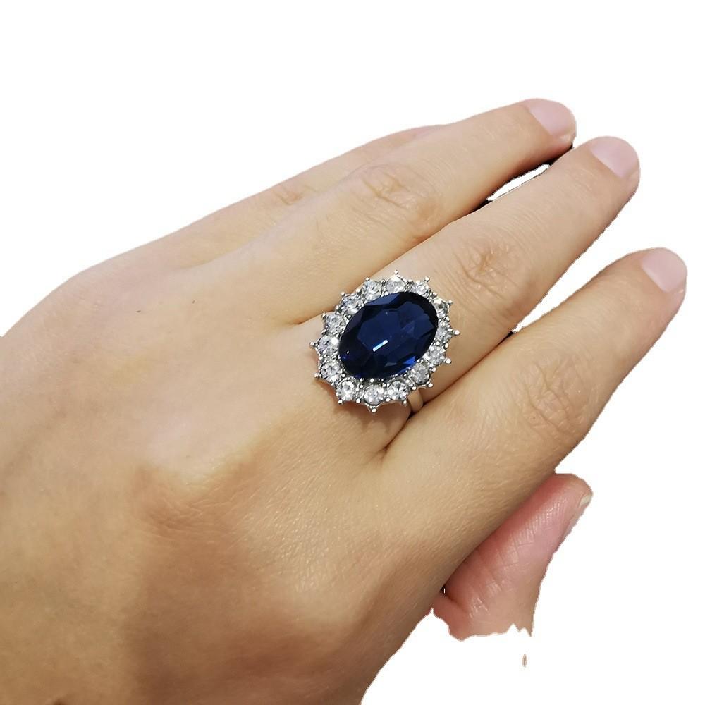 Fashion Sapphire Jewelry Set With Blue Rhinestone Decor For Women Spring