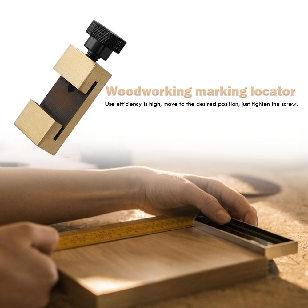 Brass Line Locator DIY Measuring Tools Ruler Limiter High Precise Steel Ruler Positioning Block Adjustable for Carpentry Scriber