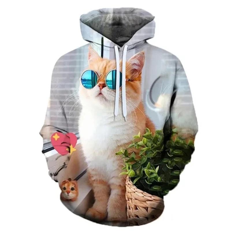 

Весна Осінь 3D Принт Кіт Графічні Худі Для Чоловіків Жінок Повсякденні Смішні Худі Топи Вуличний Одяг Чоловічі Пуловери Світшоти 6XL