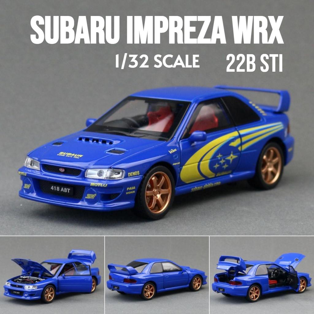 1/32 Skala Subaru Impreza WRX STI Leketøysbilmodell Støpt Legeringsmetall Miniatyr Lyd og Lys Samling Gave til Barn Gutter