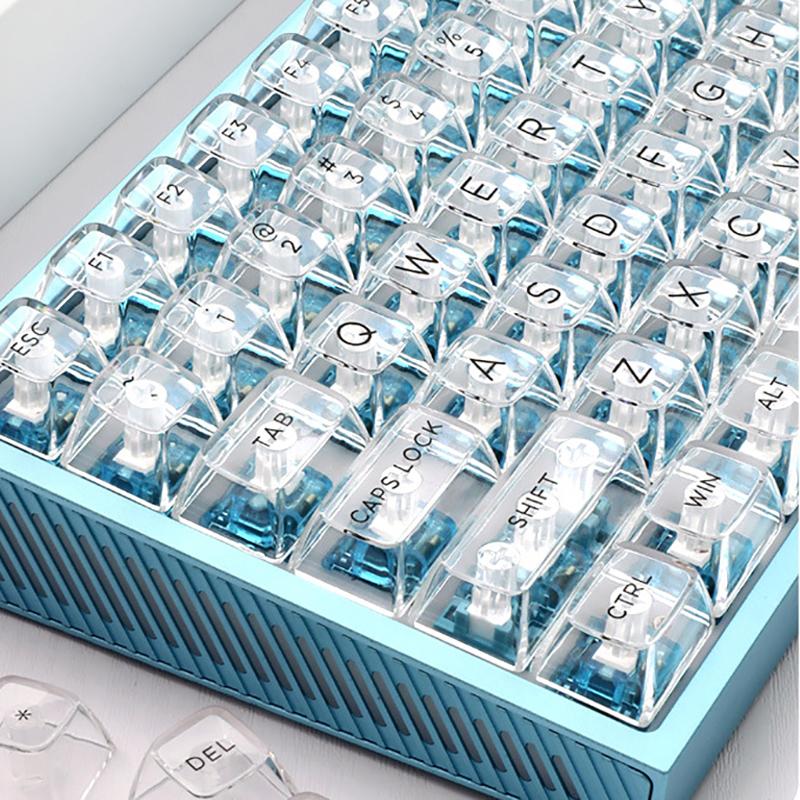 Xiaomi 132 Keys Crystal Transparent Keycaps For MX Switch Mechanical Keyboard Similar SA Profile Keycap ISO Enter RGB backlit Key Caps