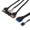 Front Panel USB3.0+ USB3.0+High Definition Audio Jack Port I/O Board + Internal Wire Audio Video Cable for Computer for