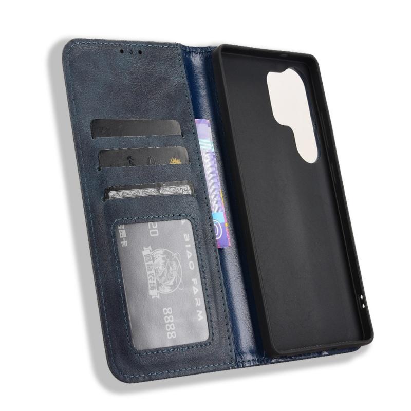 For Samsung Galaxy S25 Ultra leather retro self-adhesive phone case For Galaxy S25 S24 S23 Plus case flip magnetic wallet case