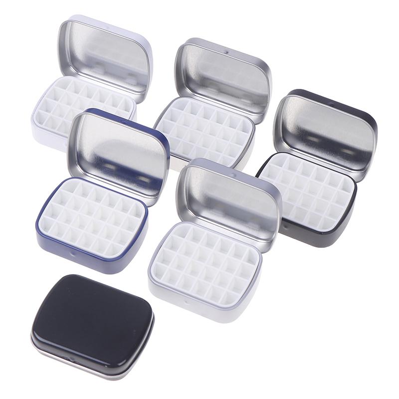 Portable Empty Watercolor Tin Box 24 Grids Mini Watercolor Paint Palette Travel Painting Paint Tray Art Supplies