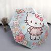 1pc Hello Kitty Floral Pattern Automatic Opening/Closing Umbrella - Portable Three-Fold Design with 8-Bone Iron Frame, Outdoor, Gift for Fans, Travele