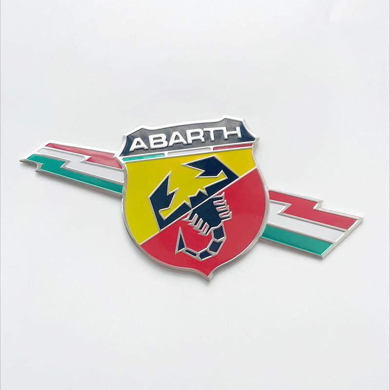 3D Aluminum Car Rear Trunk Fender Emblem Badge Sticker Decals for Abarth 500 124 Punto Ducato Palio Bravo Accessories