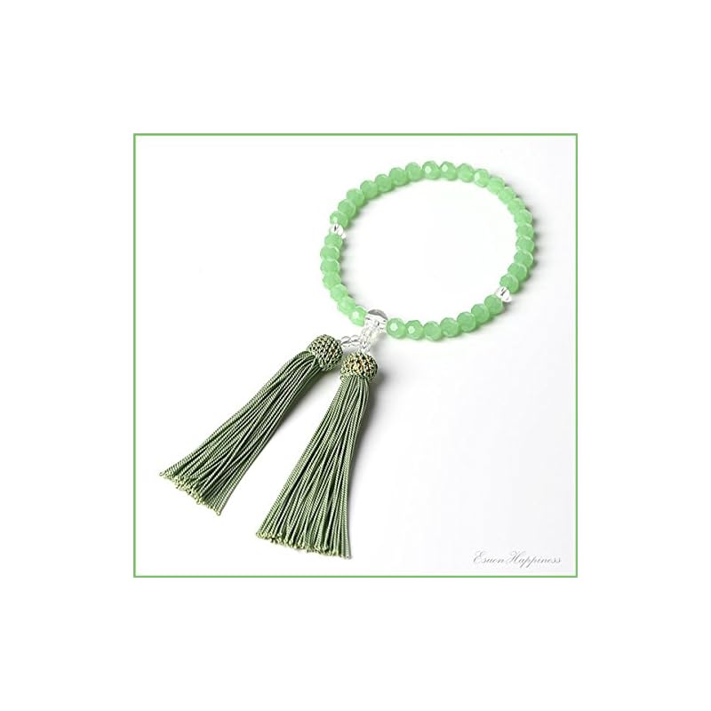 [EsuonHappiness] Prayer Beads for Women Mirror Cut Comes with a Mala Bag (bead Holder) All Denominations Prayer Beads for Women (light Green)
