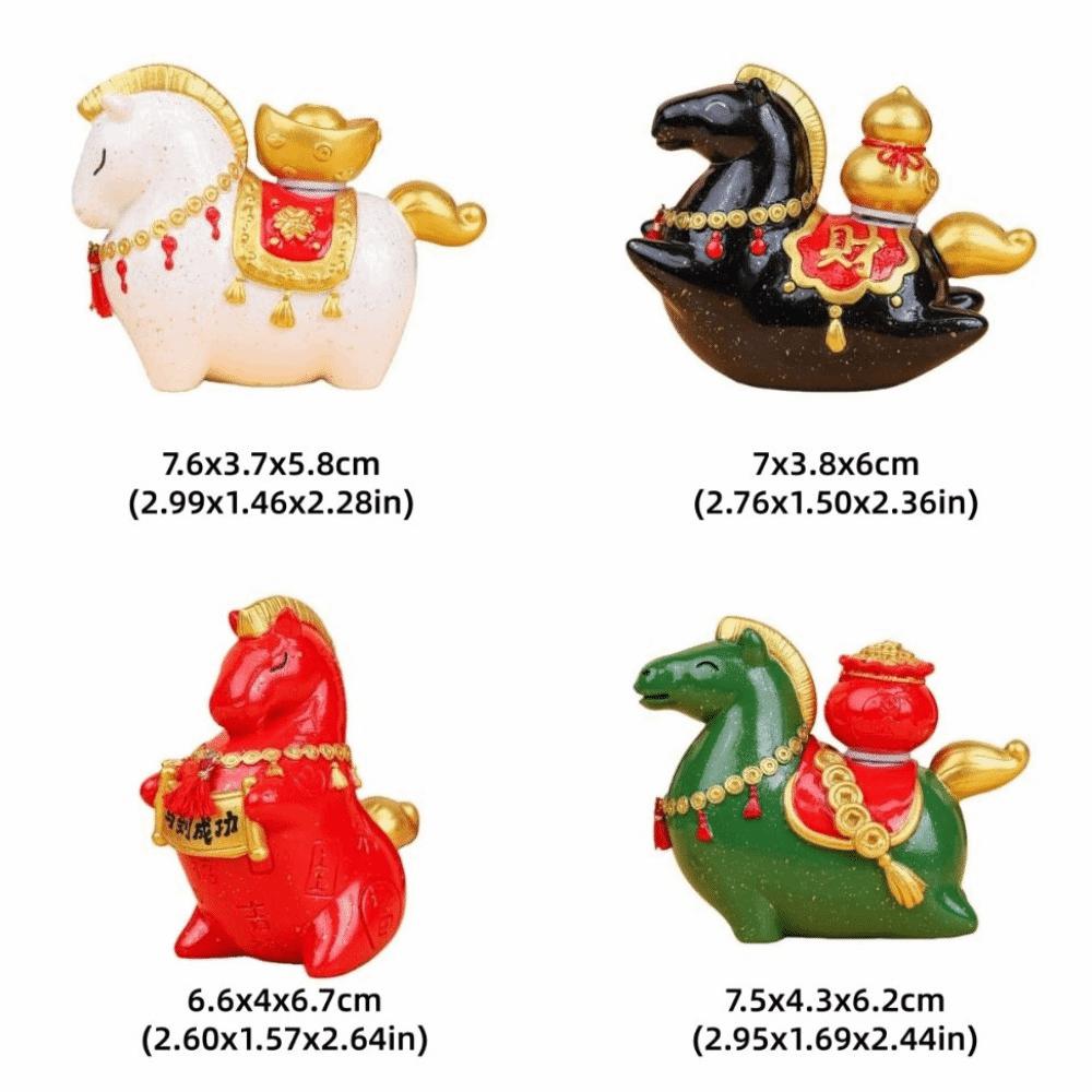 Chinese Style 2026 Horse Year Mascot Resin Horse Figures Ornament Horse Statue  Spring Festival