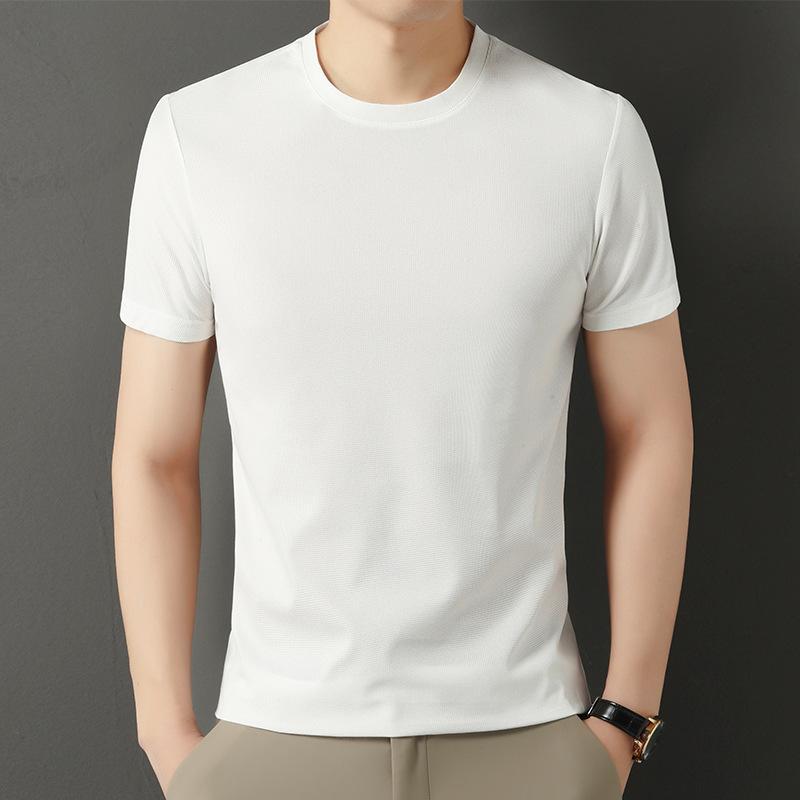Мужская летняя футболка, мягкая дышащая повседневная рубашка для мальчиков M белый