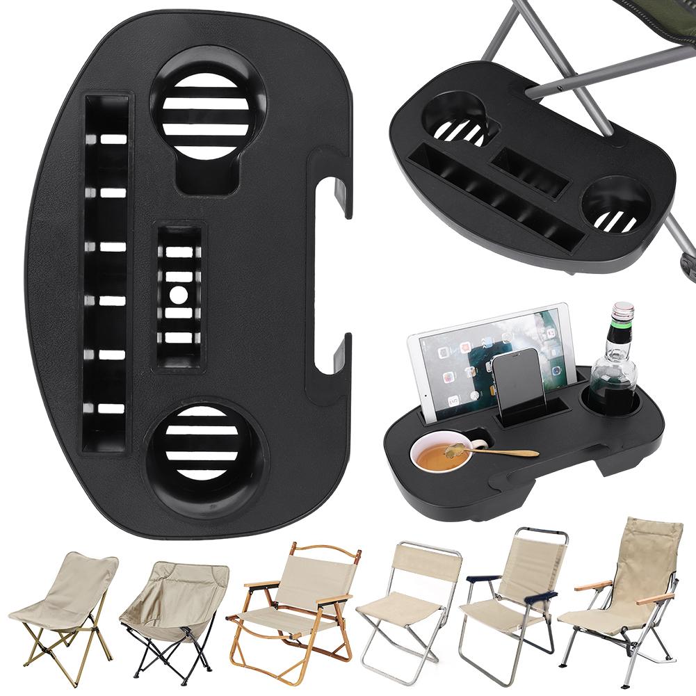Chair Cup Holder with Mobile Phone Slot Chair Utility Tray Multifunction Universal Chair Side Table Portable for Camping Picnic