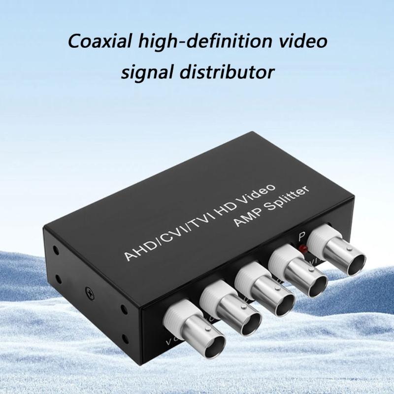Metal Housing AHD CVI TVI BNC Video Distributor Unit Supports Various Camera Associations With 1 Input And 4 Outputs