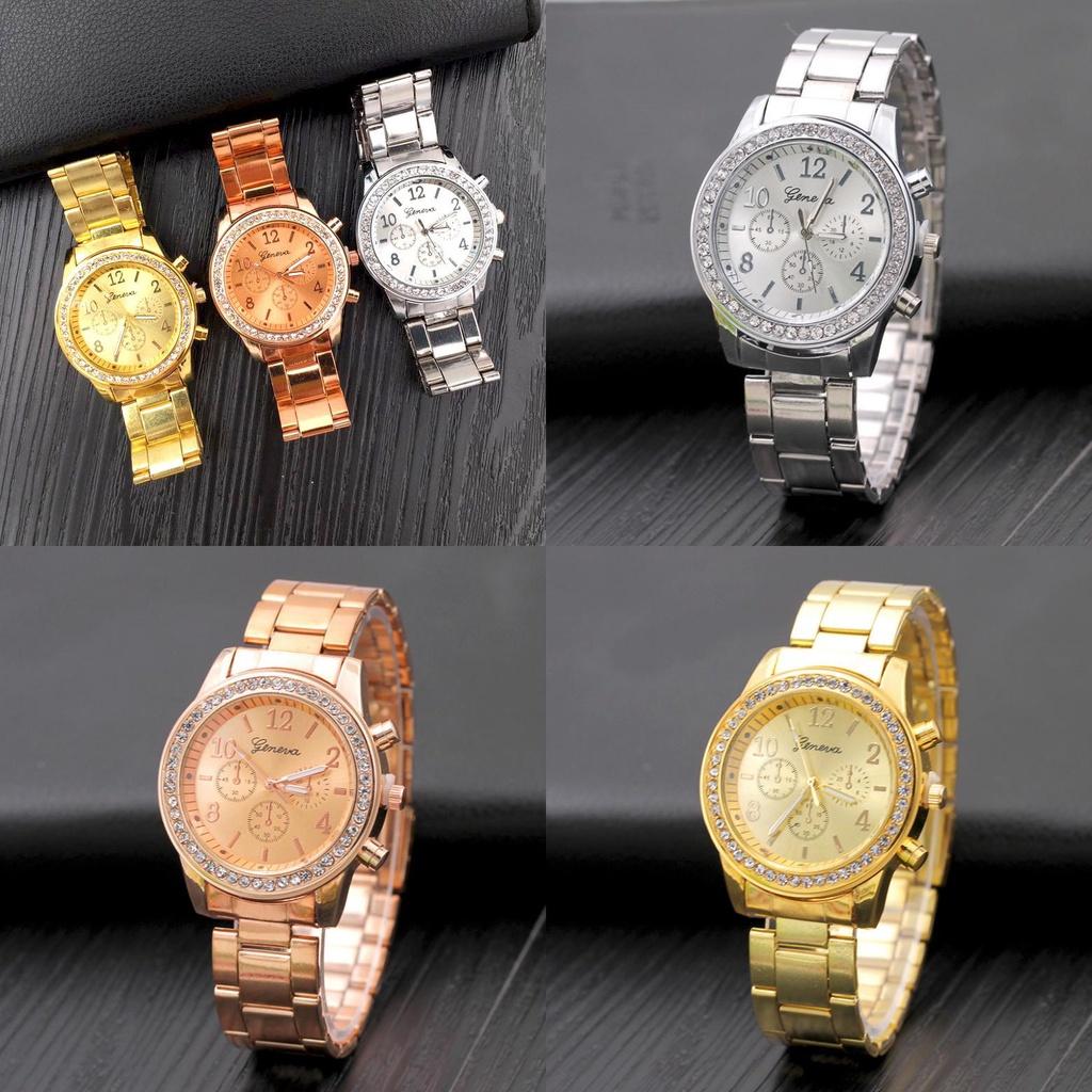 New Cross-border Geneva Diamond Alloy Steel Strap Women's Quartz Watch Ad988 Movement