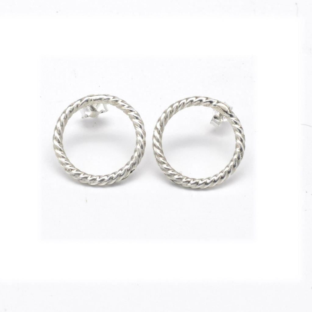 925 Silver Hoop Studs Women Earrings, 925 Sterling Silver Unique Handmade Jewelry,