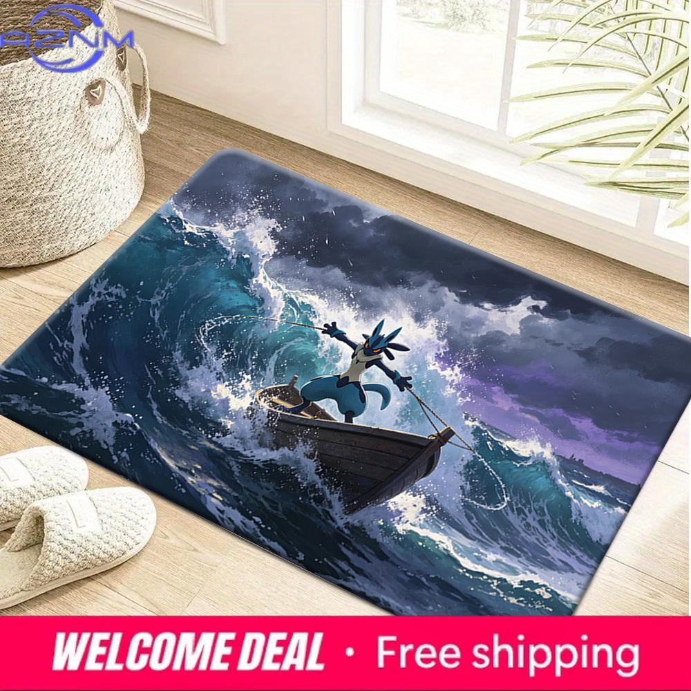 Lucario Stormy Sea Boat Adventure Print Non-Slip Floor Mat Doormat 40x60cm