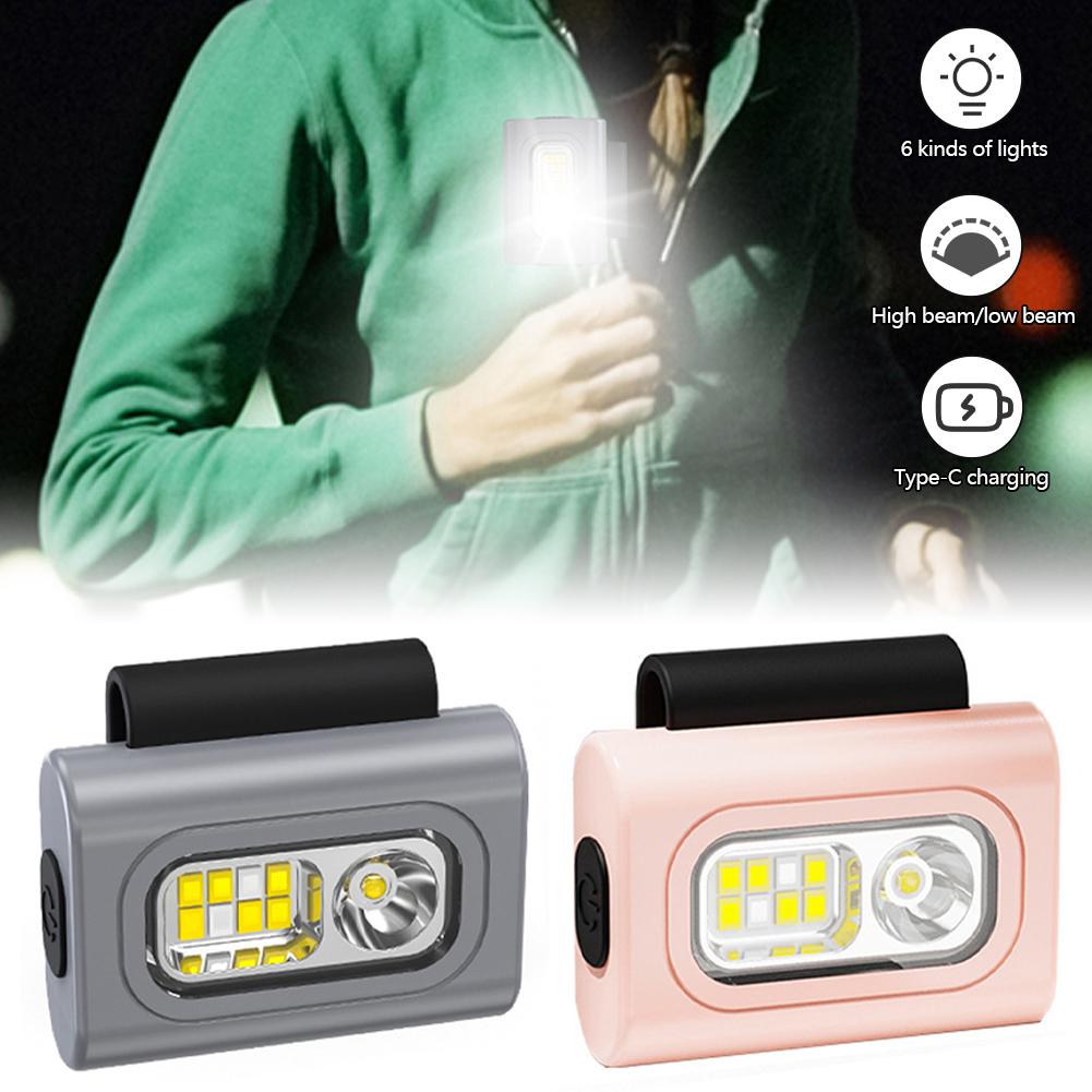 1Pc High Brightness COB LED Headlight Camping Visibility Jogging LED Light Safety Magnet Clip on Running Light Outdoor Sport