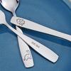 304 Stainless Steel Kids' Cartoon Dinosaur Cutlery Set: Knife, Fork, and Spoon with Square Handles (3-piece).